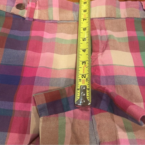 Banana Republic Ryan Fit Rainbow Plaid Shorts Pockets Colorful Summer Preppy - Picture 8 of 11
